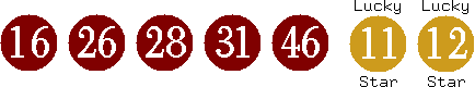 16 26 28 31 46 (11 12)