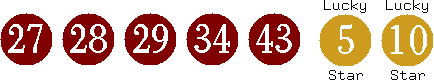 27 28 29 34 43 (05 10)
