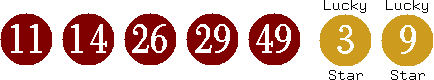 11 14 26 29 49 (03 09)
