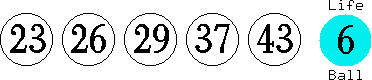 23 26 29 37 43 (06)