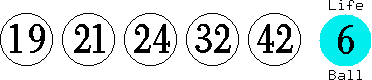 19 21 24 32 42 (06)