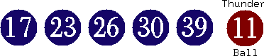 17 23 26 30 39 (11)