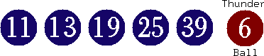 11 13 19 25 39 (06)
