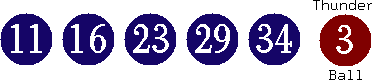 11 16 23 29 34 (03)
