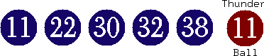 11 22 30 32 38 (11)