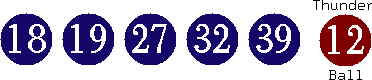 18 19 27 32 39 (12)