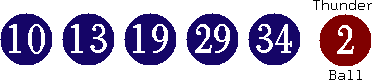 10 13 19 29 34 (02)