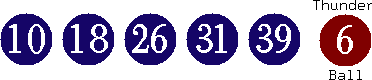 10 18 26 31 39 (06)
