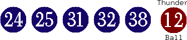 24 25 31 32 38 (12)