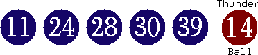 11 24 28 30 39 (14)