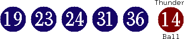 19 23 24 31 36 (14)
