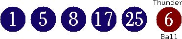 01 05 08 17 25 (06)