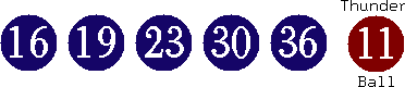 16 19 23 30 36 (11)
