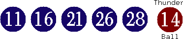 11 16 21 26 28 (14)