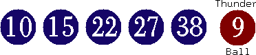 10 15 22 27 38 (09)