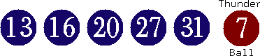 13 16 20 27 31 (07)