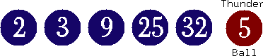 02 03 09 25 32 (05)