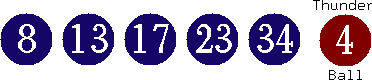 08 13 17 23 34 (04)