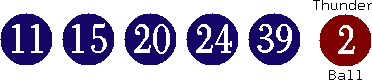 11 15 20 24 39 (02)