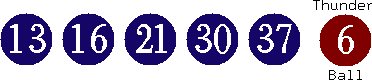 13 16 21 30 37 (06)