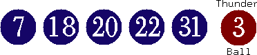 07 18 20 22 31 (03)