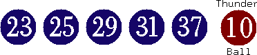 23 25 29 31 37 (10)