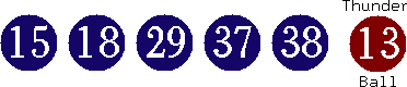 15 18 29 37 38 (13)