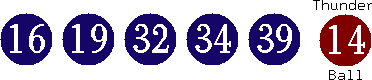 16 19 32 34 39 (14)