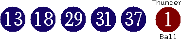 13 18 29 31 37 (01)