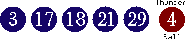 03 17 18 21 29 (04)
