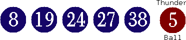 08 19 24 27 38 (05)