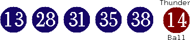 13 28 31 35 38 (14)