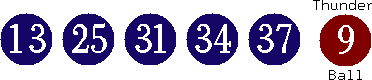 13 25 31 34 37 (09)