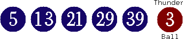 05 13 21 29 39 (03)