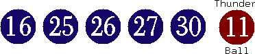 16 25 26 27 30 (11)