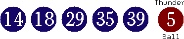 14 18 29 35 39 (05)