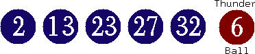 02 13 23 27 32 (06)