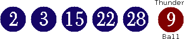 02 03 15 22 28 (09)