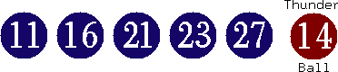 11 16 21 23 27 (14)