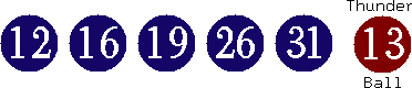 12 16 19 26 31 (13)