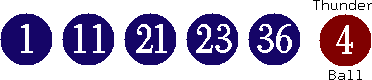 01 11 21 23 36 (04)