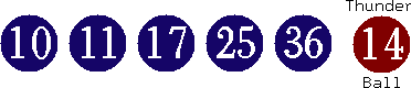 10 11 17 25 36 (14)