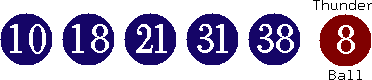 10 18 21 31 38 (08)