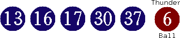 13 16 17 30 37 (06)