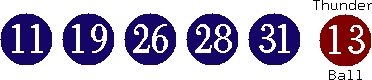 11 19 26 28 31 (13)