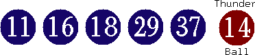 11 16 18 29 37 (14)