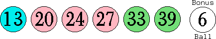 13 20 24 27 33 39 (06)