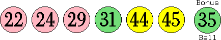 22 24 29 31 44 45 (35)