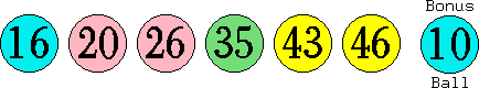 16 20 26 35 43 46 (10)